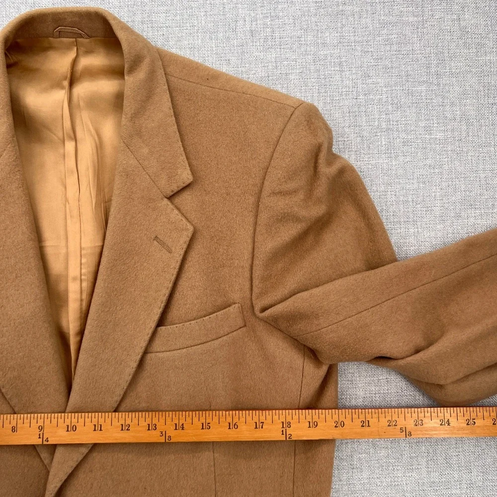 VTG 90s Black Diamond Cashmere Wool Blazer Sport‎ Coat Men 40R Camel Ivy Luxury